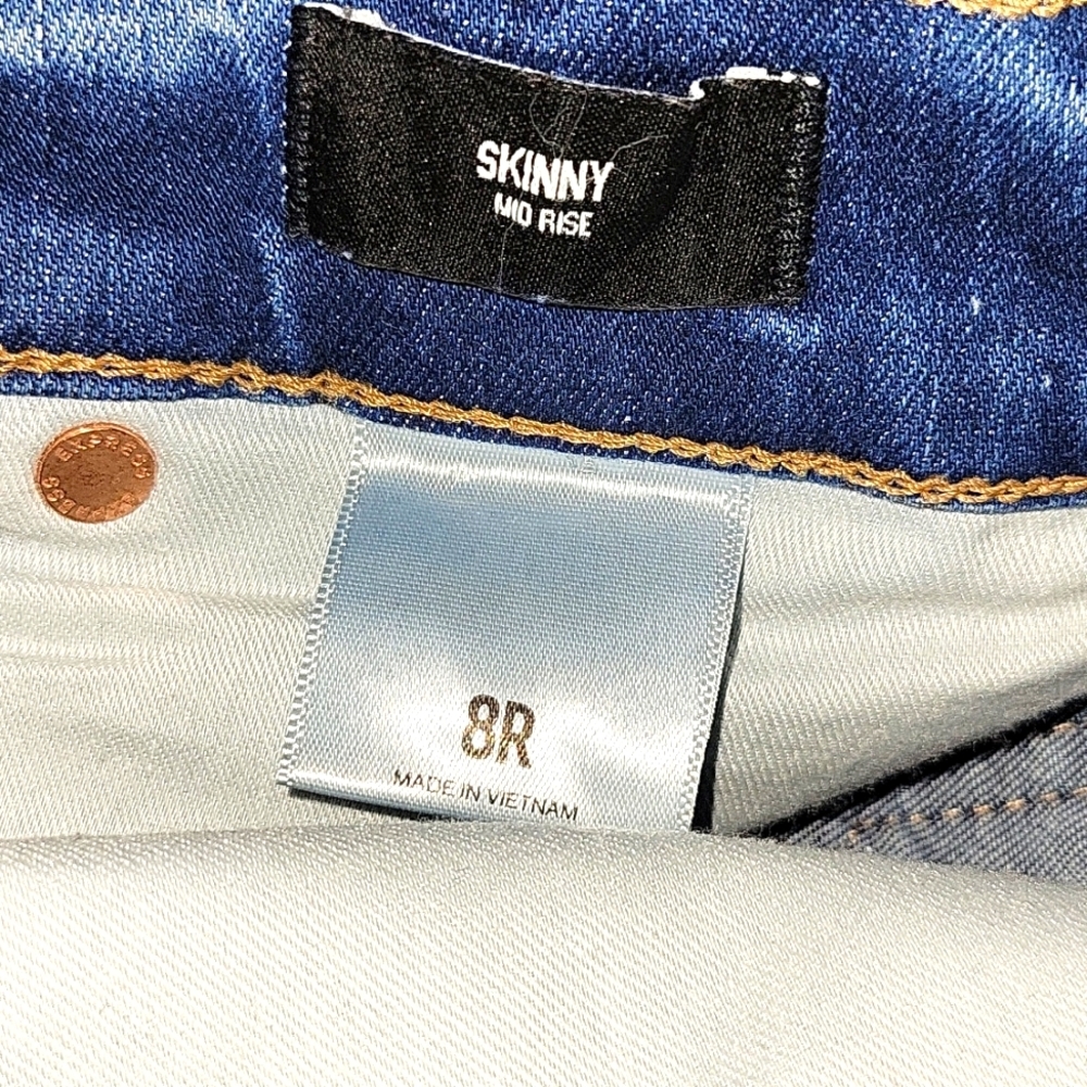 Express womens skinny mid-rise distressed jeans - Picture 7 of 8